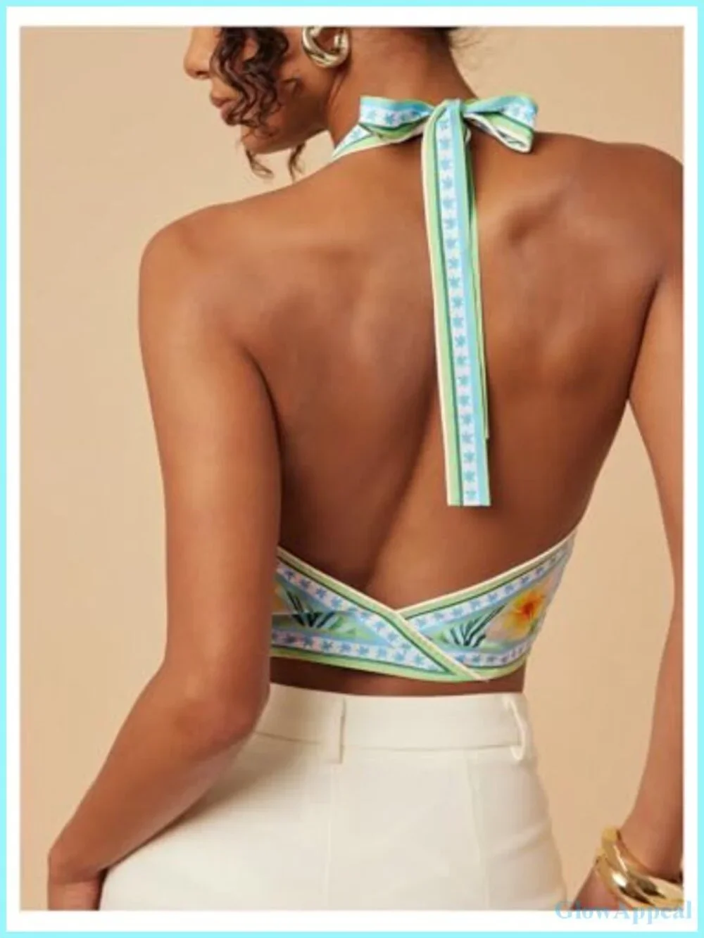 Women's Halter Neck Crop Top - Sleeveless Backless Beach Tank Top